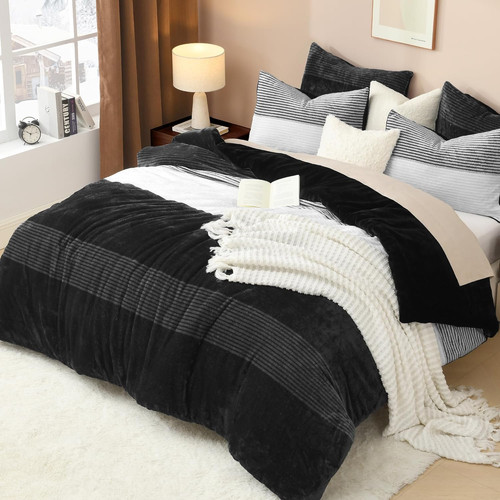 Fluffy fleece king comforter - fleece,