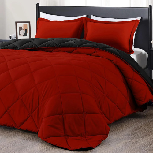 King size comforter set red - size,