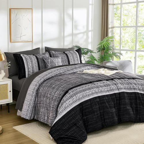 Black comforter set king - black,